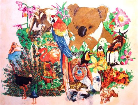 Zoo Animals Painting By John Yato Pixels