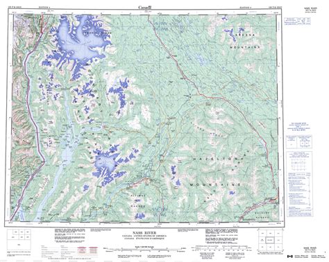 Printable Topographic Map Of Nass River 103p Bc