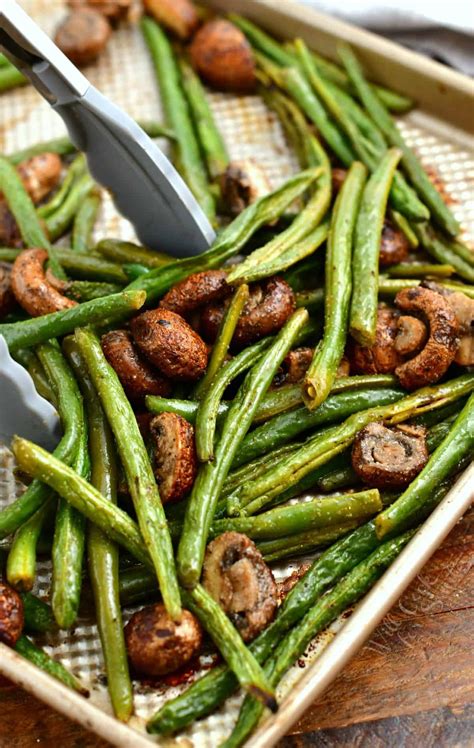 Roasted Green Beans And Mushrooms Easy And Healthy Vegetable Side
