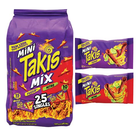 Takis Mini Fuego And Nitro Spicy Rolled Tortilla Chips Hot Chili