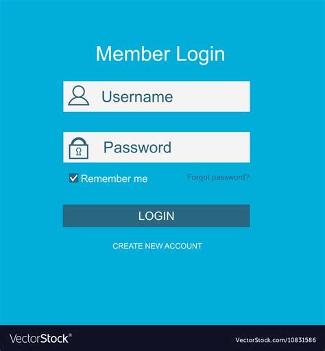 Login Form Menu With Simple Line Icons Royalty Free Vector