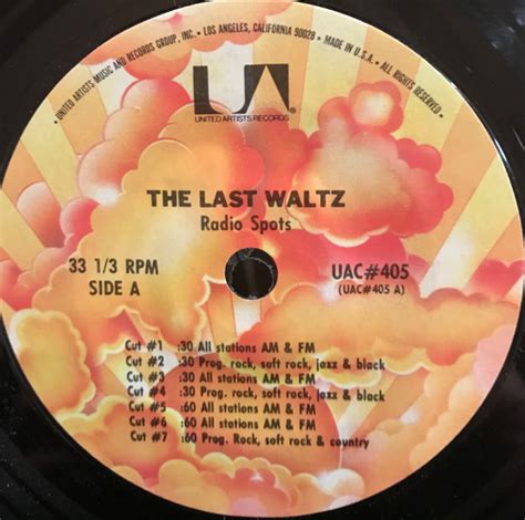 No Artist The Last Waltz Radio Spot Vinyl Discogs