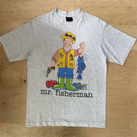 Vintage Mr Fisherman Jim Benton Vintage Shirt Changes 90s Comic Art