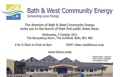 Bath And West Community Energy Launch Their First Public Share Issue