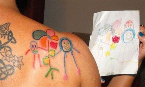 Kids Artwork Tattooed On Moms Popsugar Moms