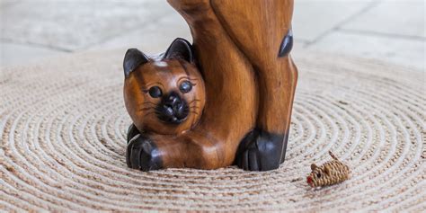 Hand Carved Wooden Cat Table Will Make The Purrfect Addition To Your Home