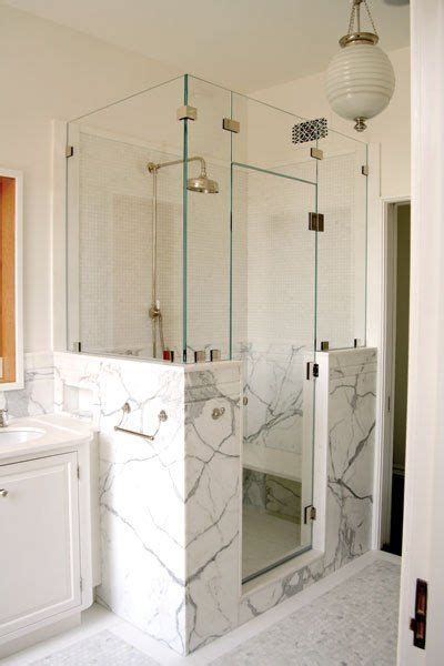 Glass half walls make small rooms feel larger by improving lines of sight and allowing more light glass half walls can be utilized in a variety of ways, from room dividers to a shower half wall with. Full half wall shower with frameless glass (With images ...