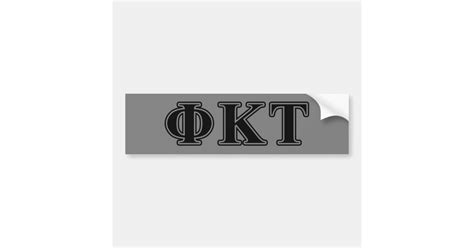 Phi Kappa Tau Black Letters Bumper Sticker Zazzle