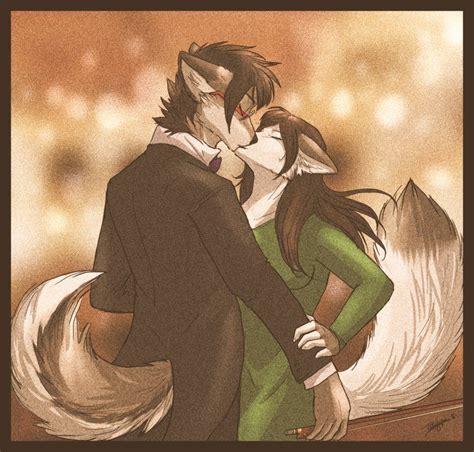 A Kiss By Tatujapa On Deviantart Furry Couple Furry Art