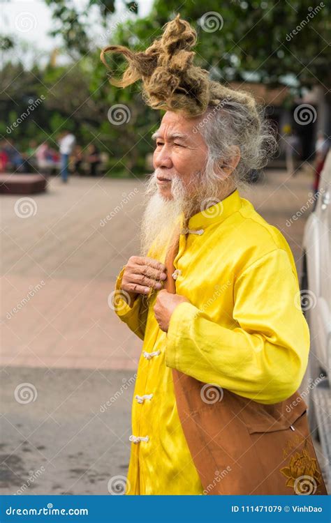 Quang Ninh Vietnam Mar Portrait Of Old Vietnamese Man With