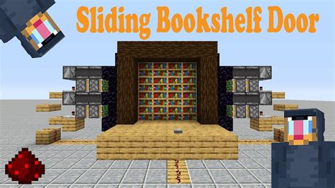 Sliding Bookshelf Door Minecraft Java Redstone Tutorial Youtube