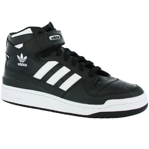 Adidas Forum Mid Black White New Mens Trainers Shoes Ebay