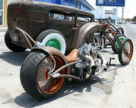 Rat Rod And Bike Rat Rod Motorcycle Motorcycle Cars Motorcycles