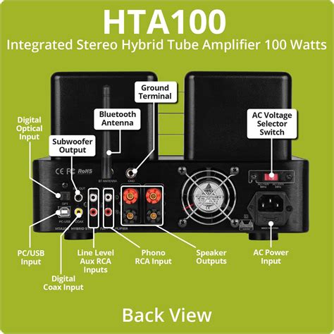 Dayton Audio Hta100 Integrated Stereo Hybrid Hi Fi Vacuum Tube Class A