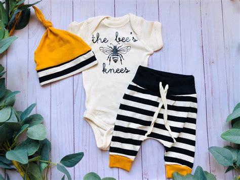 Bee Onesie The Bees Knees Outfit Baby Boy Girl Bumble Bee In 2020