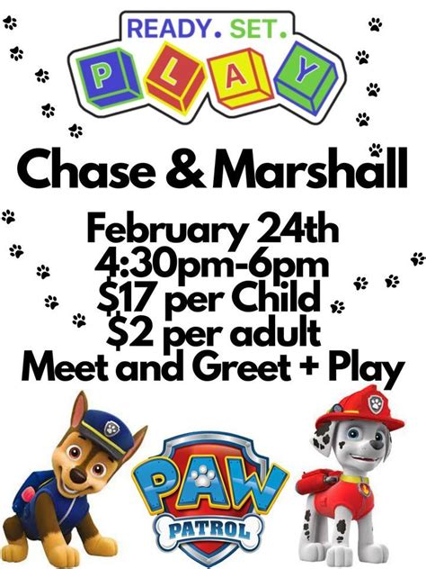 Paw Patrol Chase And Marshall Meet And Greet Event Play Time Ready