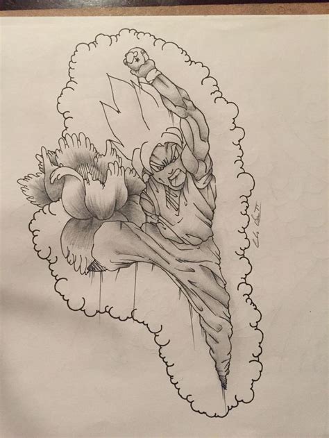 Goku Tattoo Flower Flower Tattoos Humanoid Sketch Art