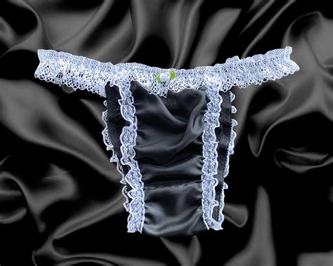 Nylon Frilly Sissy Sheer Briefs Satin Rose Lace Trim Panties Knickers Size 10 20 Ebay