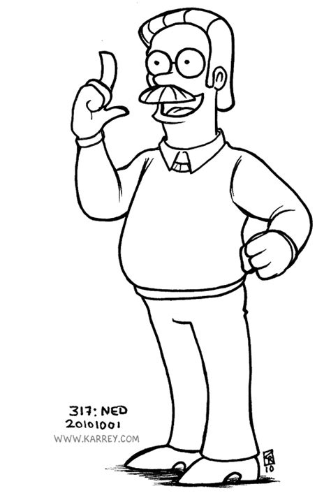 Ned Flanders Free Coloring Pages
