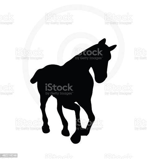 Horse Silhouette In Gallop Pose Stock Illustration Download Image Now