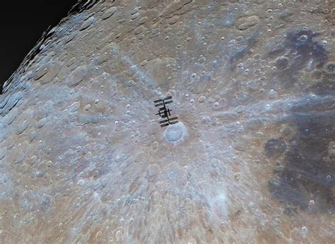 Astrophotographer Captures International Space Station Crossing Tycho Crater During Moon Transit