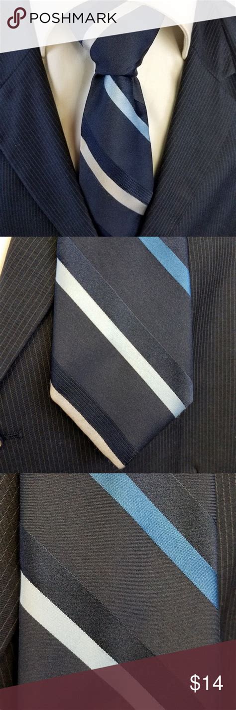 Vintage Austin Manor Blue Stripe Silk Tie Vintage Austin Stripe Silk