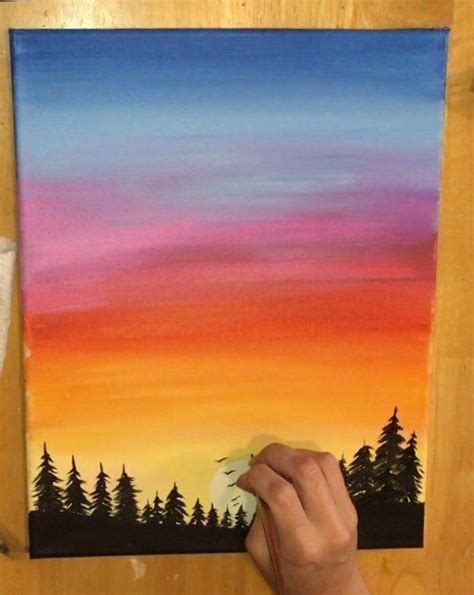 The 46 Hidden Facts Of Simple Acrylic Sunset Easy Painting In This