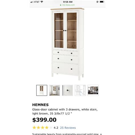 Ikea Hemnes Glass Door Cabinet W 3 Drawers Aptdeco