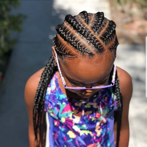Anywhere from pony puffs to decked out cornrow styles to braided options, natural hair cuts for kids may look hard to do, but are quite easy to implement and would unquestionably help make a statement. 20 Cute Braided Hairstyles for Girls | Black girl braided ...