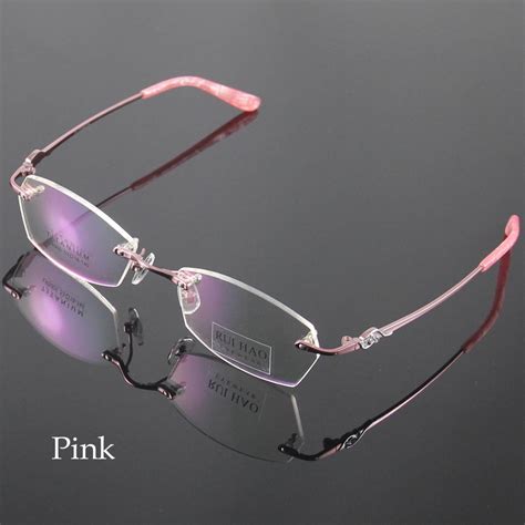 Buy Titanium Eyeglasses Frame Fashion Eyeglasses Women Rimless Glasses Womens