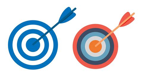 target icon set target bullseye line icon target board with arrows archery sport game arrow