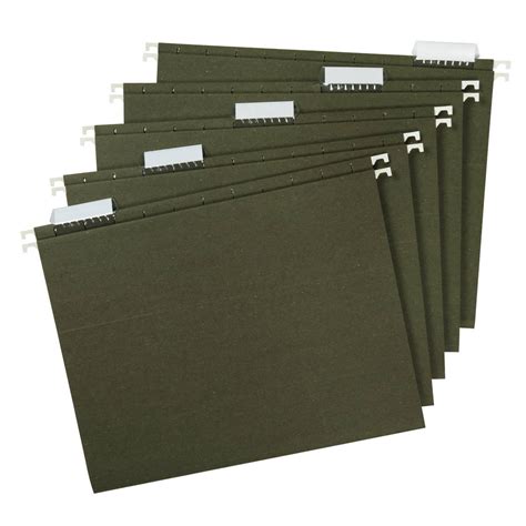 Pendaflex Hanging File Folders 15 Cut Tab Standard Green Letter