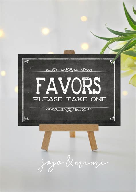 Instant Favors Please Take One Printable Event Sign Etsy