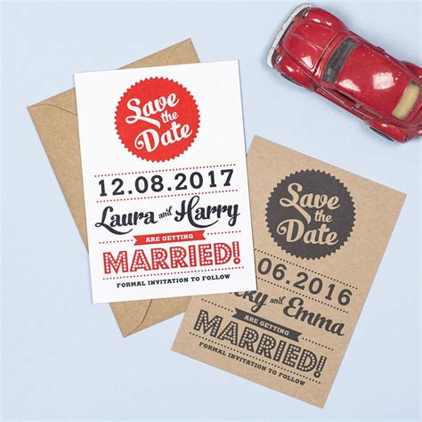 Retro Style Save The Date Card By Project Pretty