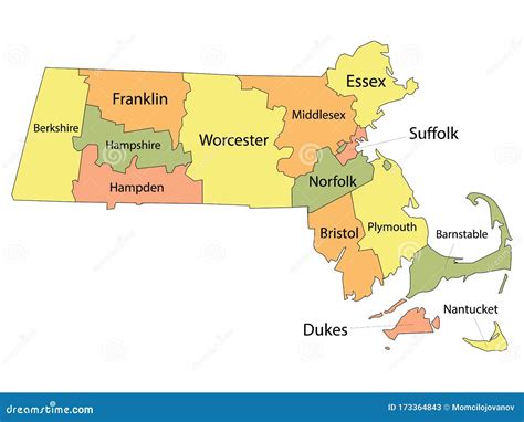 Massachusetts County Maps Stock Photography 187107362