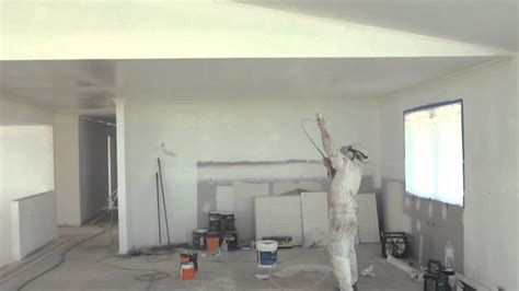 Cover the walls using plastic and tape to ensure that no paint drips or runs get to the walls. Spray Painting A Ceiling - How to paint a ceiling the easy ...