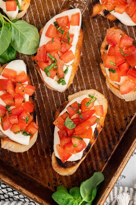 Simple Mozzarella Bruschetta Easy Appetizers