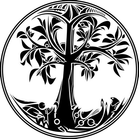 Collection Of Black And White Tree Of Life Png Pluspng
