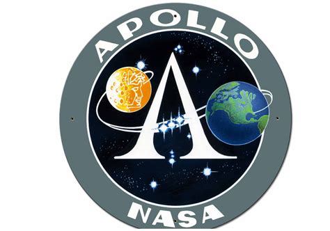 Apollo 11 50th Anniversary Apollo Insignia Black Large Metal Sign