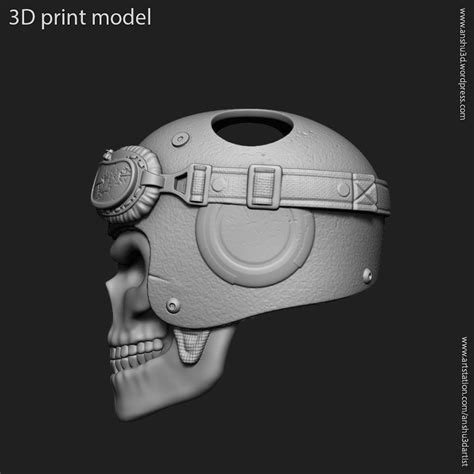 Biker Helmet Skull Vol3 Pendant Jewelry 3d Model 3d Printable Cgtrader