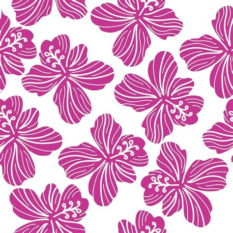 Hibiscus Flower Pattern Hand Drawn Seamless Floral Pattern 24059800