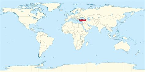 Turkey On World Map Surrounding Countries And Location On Asia Map