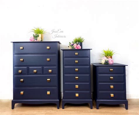 Vintage Stag Minstrel Bedroom Furniture. Tallboy, Chest Of Drawers and