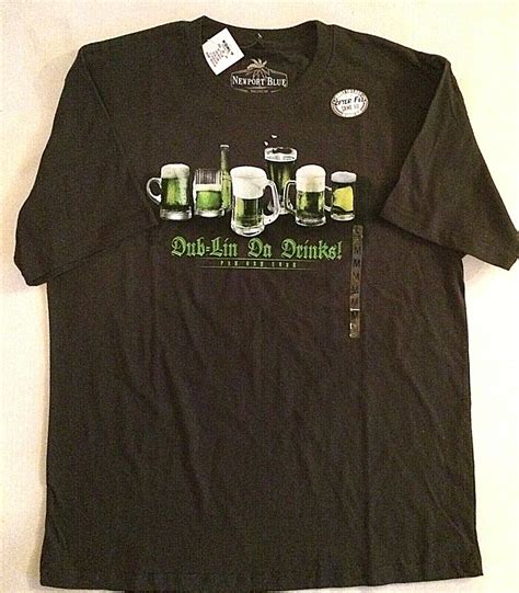 Newport Blue Mens Tshirt Medium Dub Lin Da Drinks Pub And Grub 100