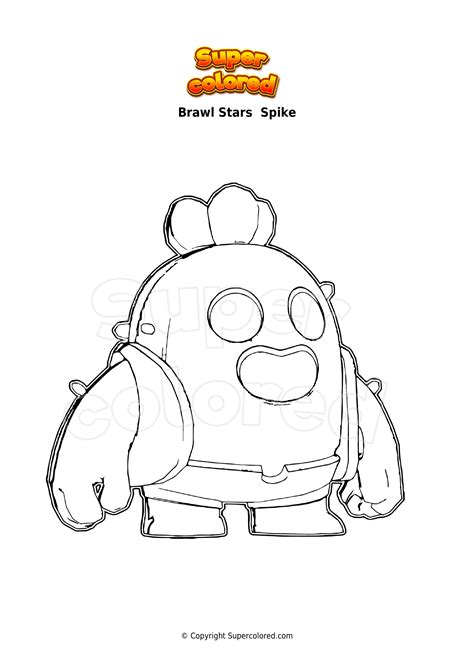 Brawl Stars Spike Super Coloring Star Coloring Pages Free Coloring