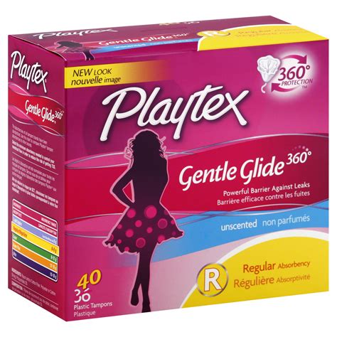 Playtex Gentle Glide Tampons Plastic Regular Absorbency Unscented