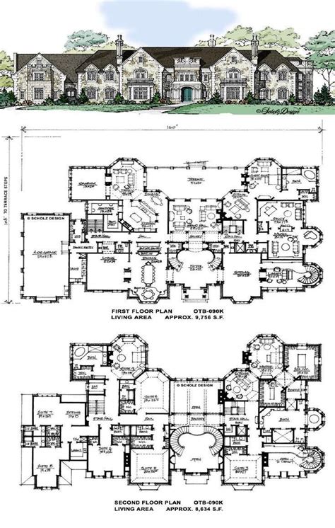 Plans Floor Homes Mansions Luxury Mansion Home Plans