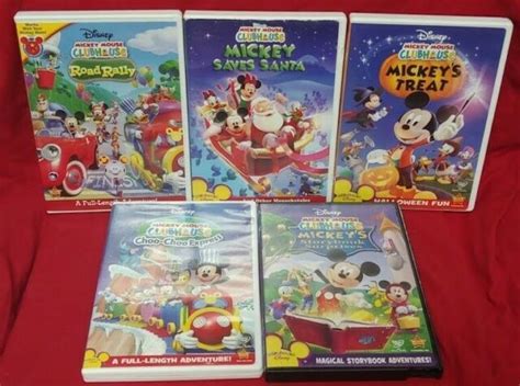 Lot Of 5 Mickey Mouse Clubhouse DVD S Treat Santa Choo Choo Storybook