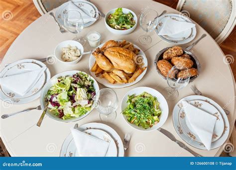 Table Set For Holiday Lunch Stock Photo Image Of Fine Formal 126600108