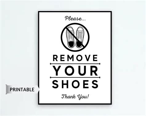 Please Remove Your Shoes Sign PRINTABLE Remove Your Shoes Etsy Canada